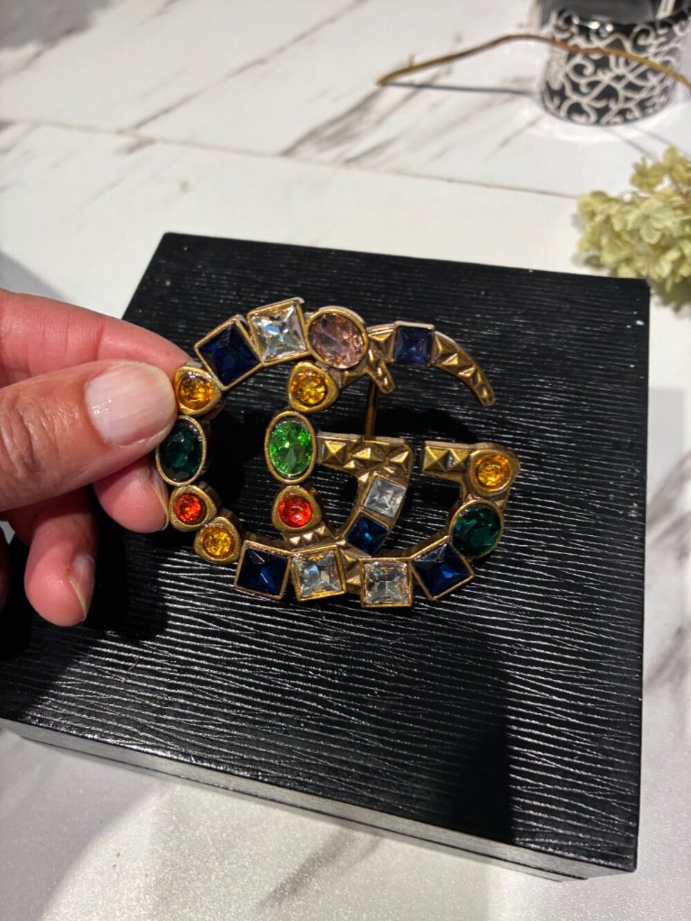 GG multi-colored stone belt buckle - Picture 2 of 3